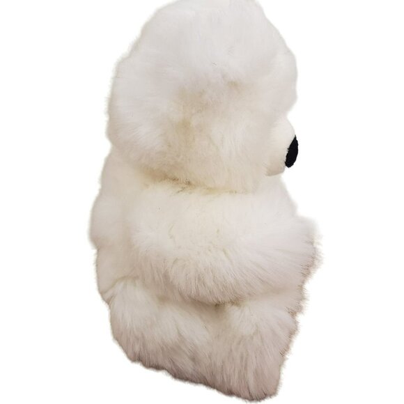 VTG White Teddy Bear Sleepy Blue Eyes Jointed HugginPuff Plush 80s Toy Stuffed - Picture 9 of 10